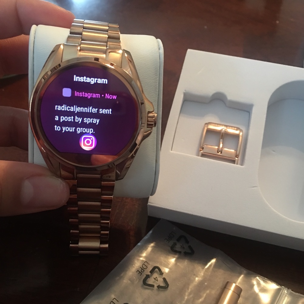 Mk access Bradshaw watch rose gold